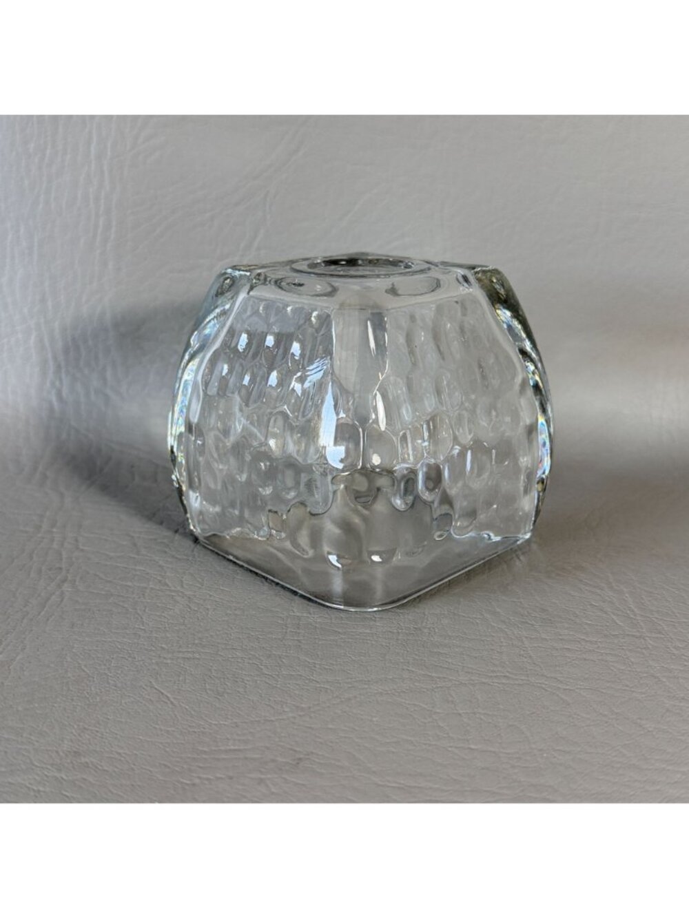 Vintage PartyLite Clear Square Pebble Glass Votive Candle Holder 3.5" - Picture 8 of 10